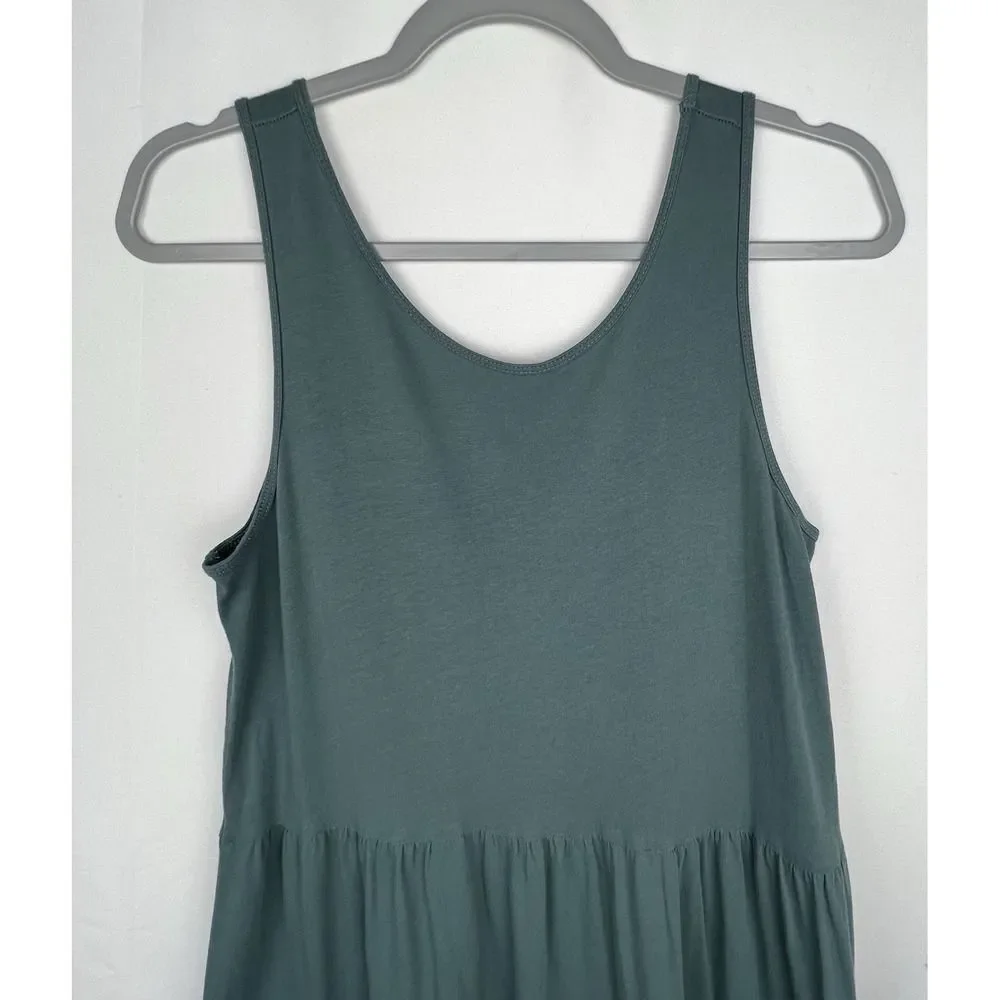 J. Crew Broken-in Jersey Tiered Sleeveless Maxi Dress Sage Green Size S